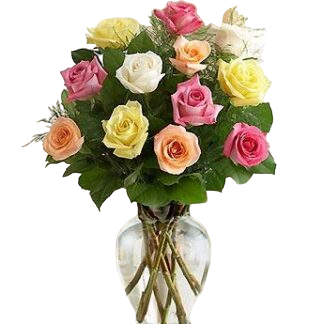 15 multi-colored roses | Flower Delivery Penza